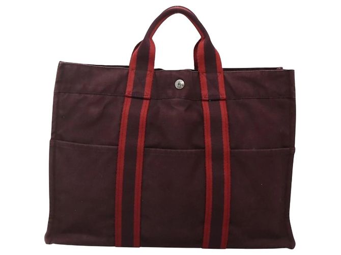 Borsa Fourre Tout MM di Hermès Rosso - vista 2
