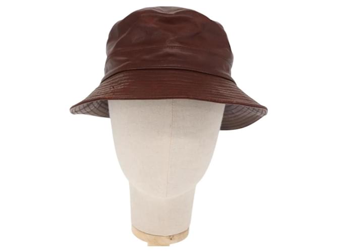 Cappello Hermès in pelle marrone - vista 2