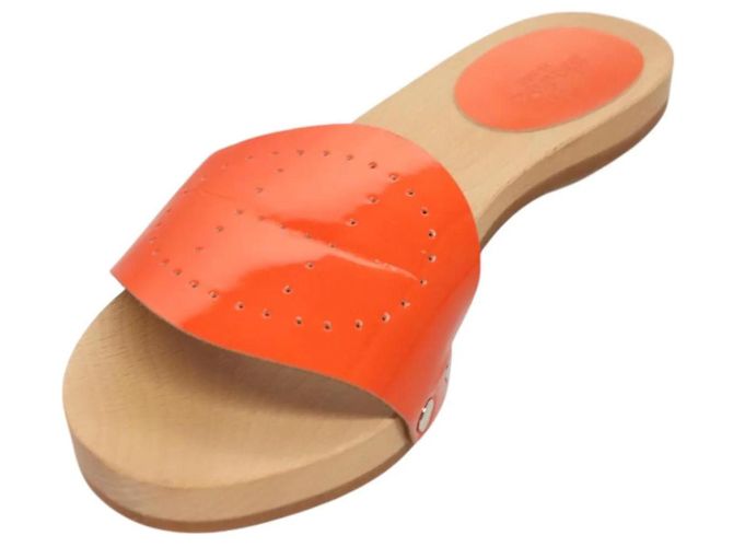 Sandali Hermès in pelle arancione - vista 2