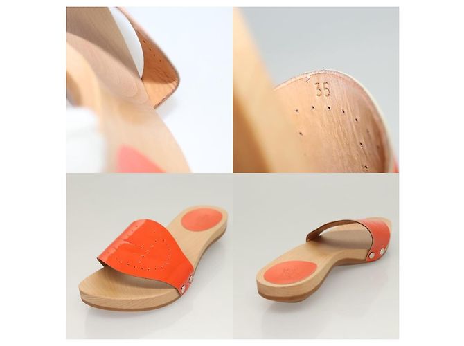 Sandali Hermès in pelle arancione - vista 6