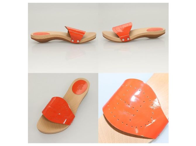 Sandali Hermès in pelle arancione - vista 7