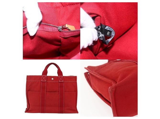 Borsa Fourre Tout MM di Hermès Rosso - vista 5