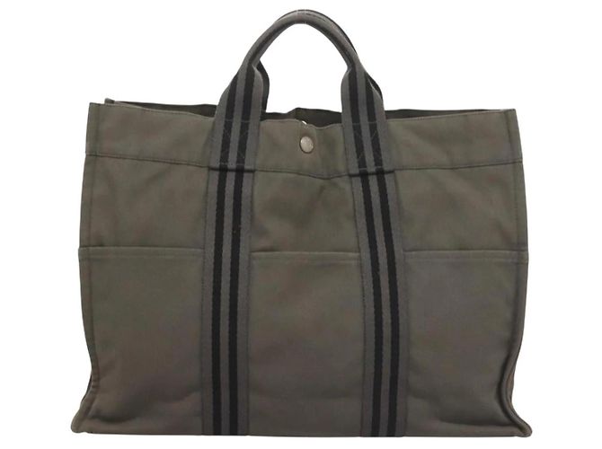 Borsa Fourre Tout MM di Hermès Grigio - vista 2