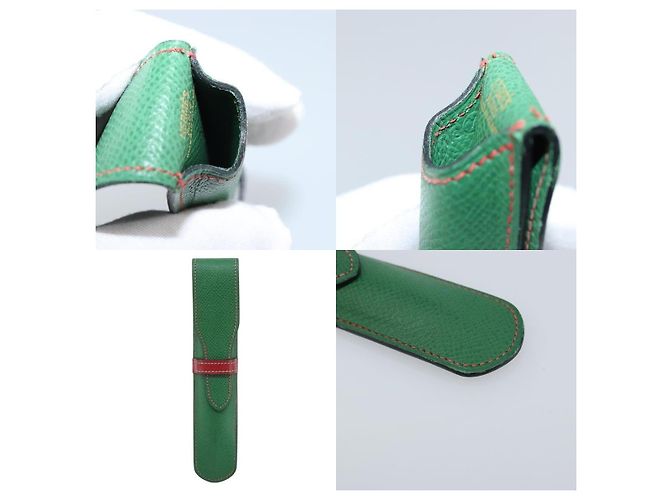 Estuche para pluma Hermès 2210 Verde de Cuero - vista 5