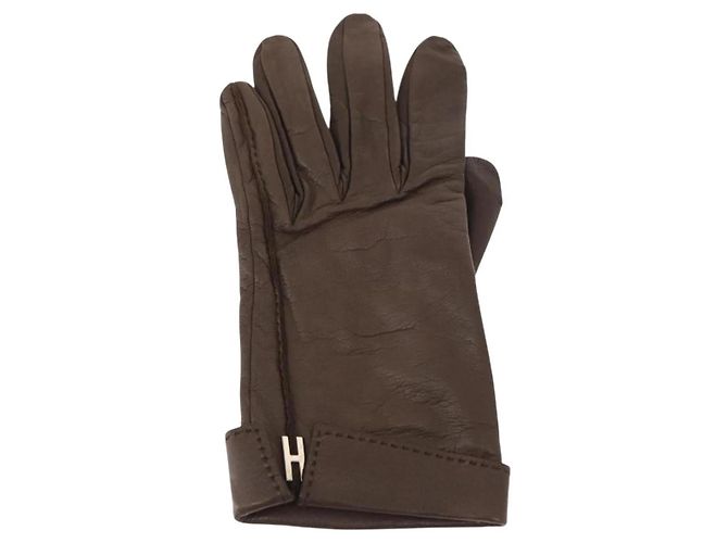 Hermès Hermes Joo Do H Handschuhe Braun - Ansicht 2