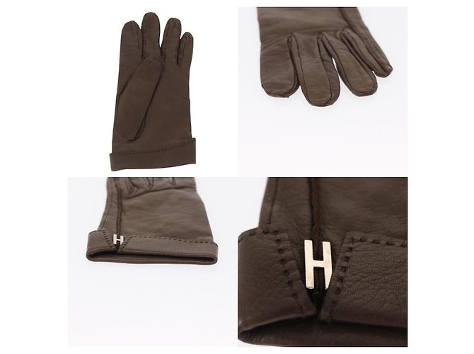 Hermès Hermes Joo Do H Handschuhe Braun - Ansicht 3