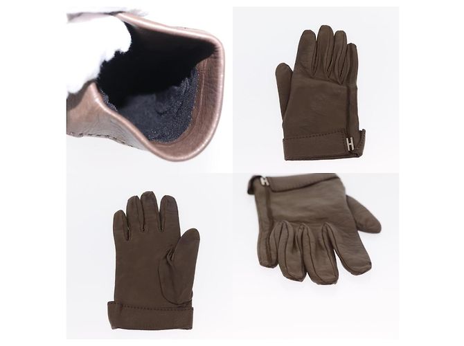 Hermès Hermes Joo Do H Handschuhe Braun - Ansicht 4