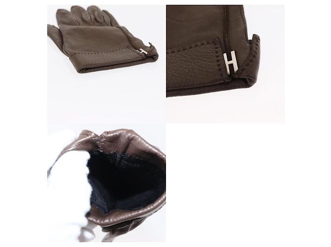 Hermès Hermes Joo Do H Handschuhe Braun - Ansicht 5