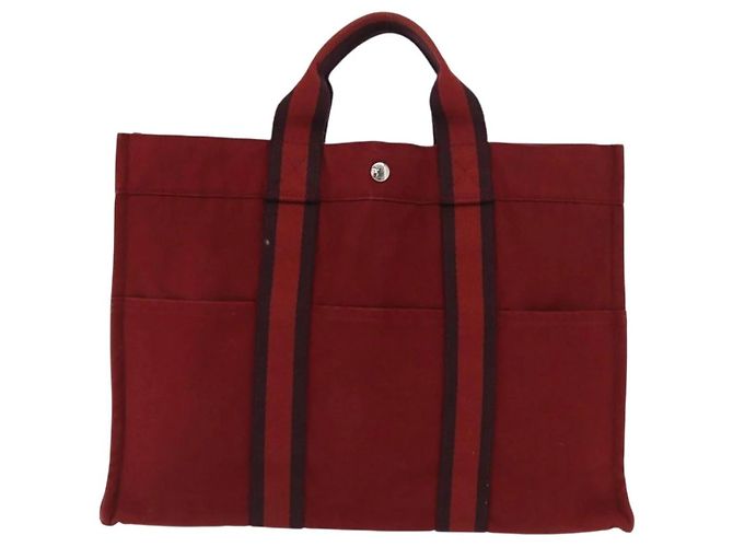 Borsa Fourre Tout MM di Hermès Rosso - vista 2