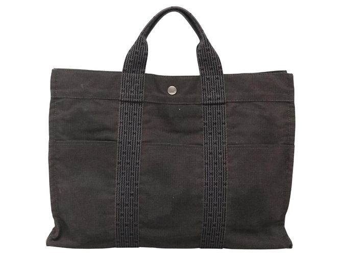 Hermès Her Line Tote Baumwolle Grau - Ansicht 2