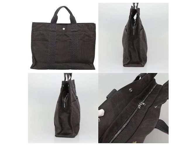 Hermès Her Line Tote Baumwolle Grau - Ansicht 3
