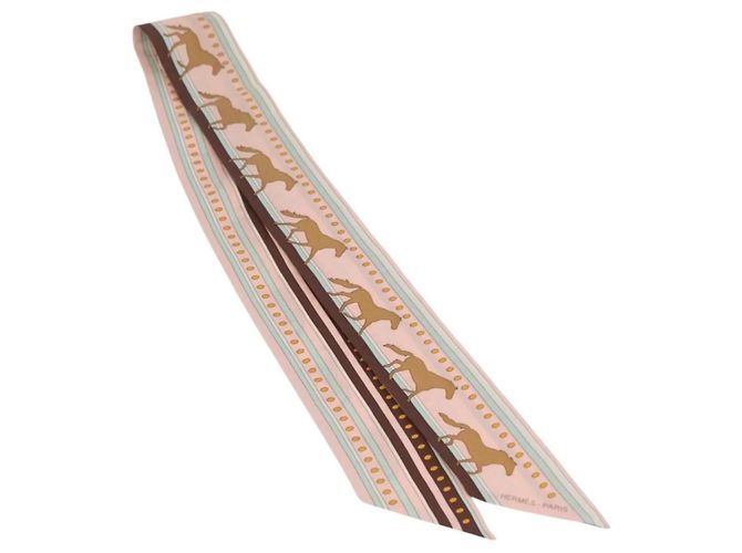 Foulard Twilly Hermès in seta rosa - vista 2