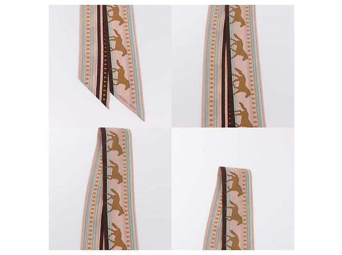 Foulard Twilly Hermès in seta rosa - vista 3
