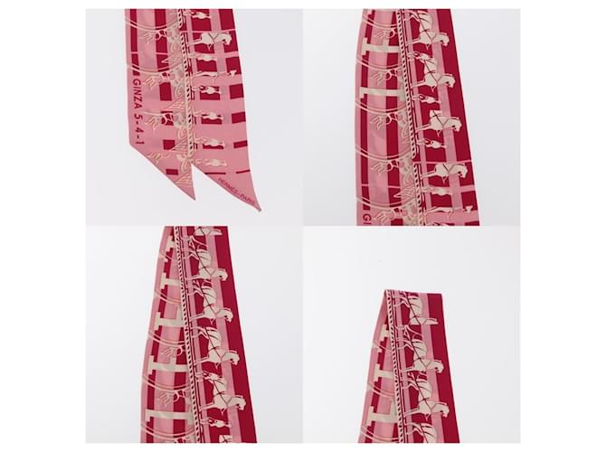 Hermès Twilly Schal rote Seide - Ansicht 3