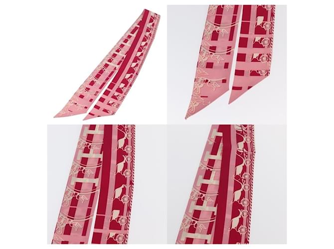 Hermès Twilly Schal rote Seide - Ansicht 4