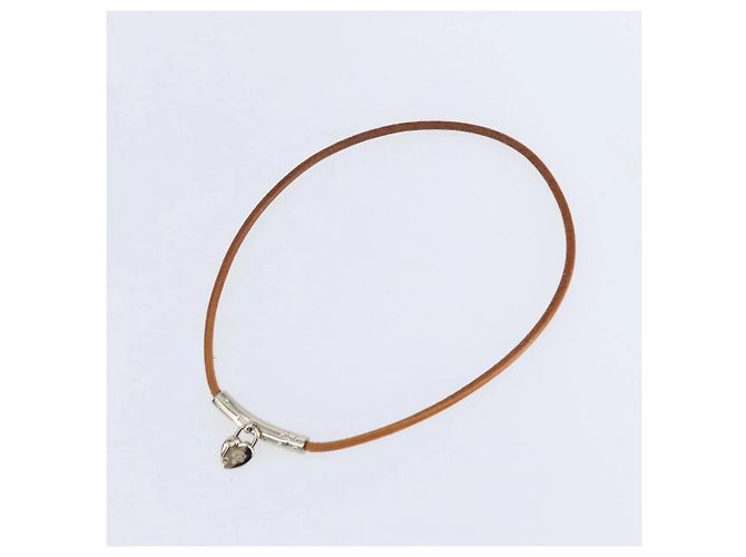 Hermès Collana Choker Cuore Cadena Viviride in pelle marrone Hermes - vista 2