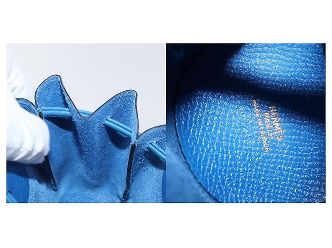 Pochette Vespa Hermès Blu Pelle - vista 7