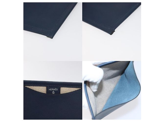 Hermès Pochette Petit Ash Hermes Blu - vista 4