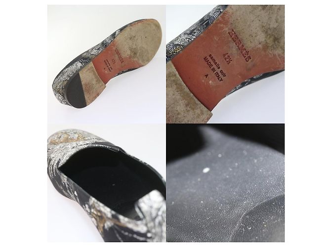Hermès Hermes Jungle Semelle Lederschuhe Schwarz - Ansicht 4