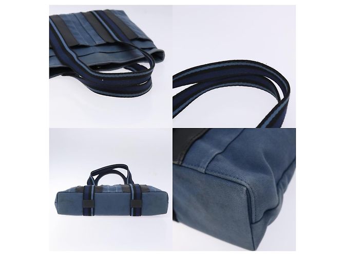 Hermès Troca Horizontal MM Tote Bag Blau - Ansicht 4