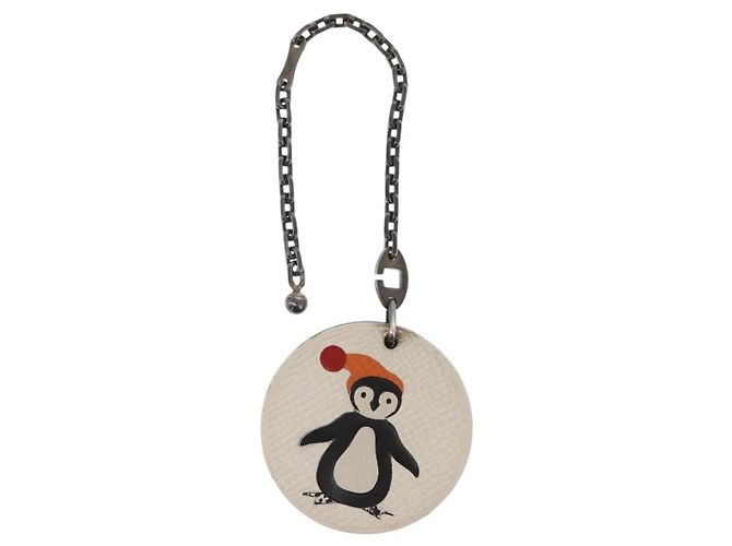 Portachiavi in pelle Hermès Pinguino Bianco - vista 2