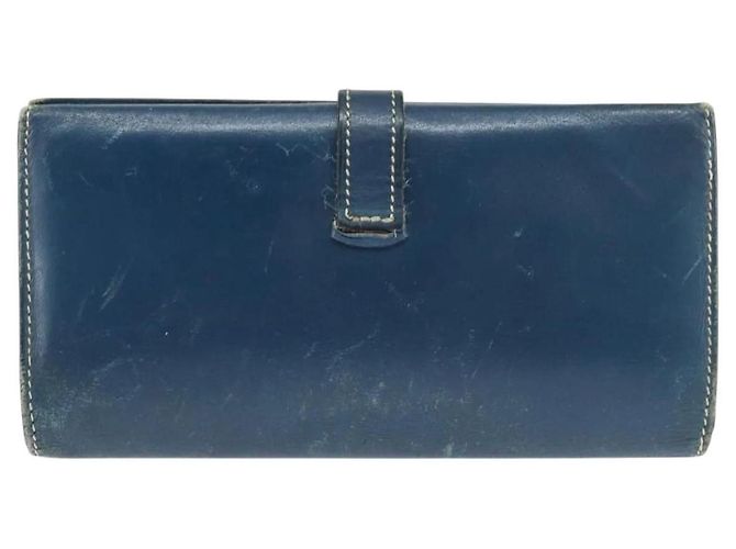 Hermès Kelly Geldbörse Blau Leder - Ansicht 2