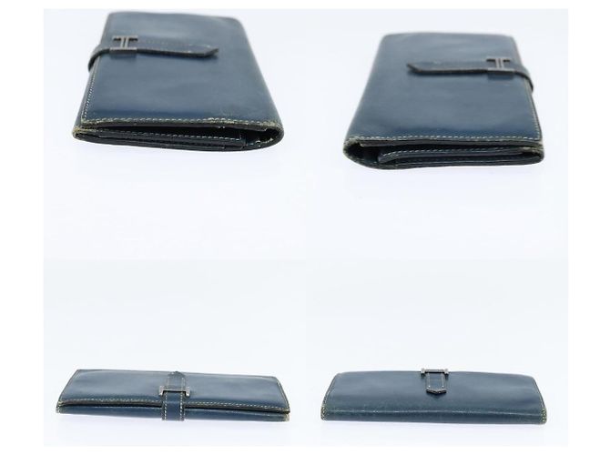 Hermès Kelly Geldbörse Blau Leder - Ansicht 3