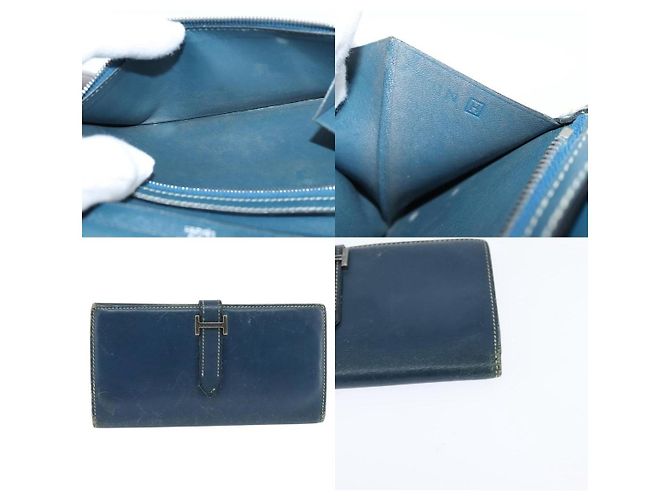 Hermès Kelly Geldbörse Blau Leder - Ansicht 5