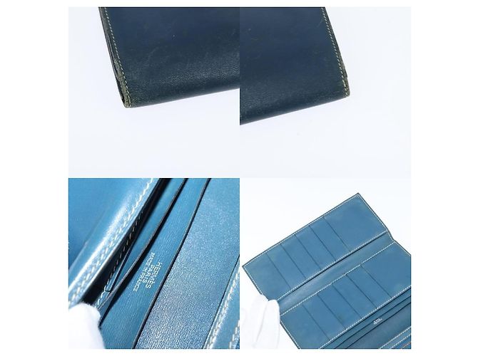 Hermès Kelly Geldbörse Blau Leder - Ansicht 6