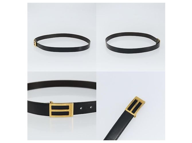 Cintura in pelle nera e oro 24/32mm Hermès Nero - vista 3