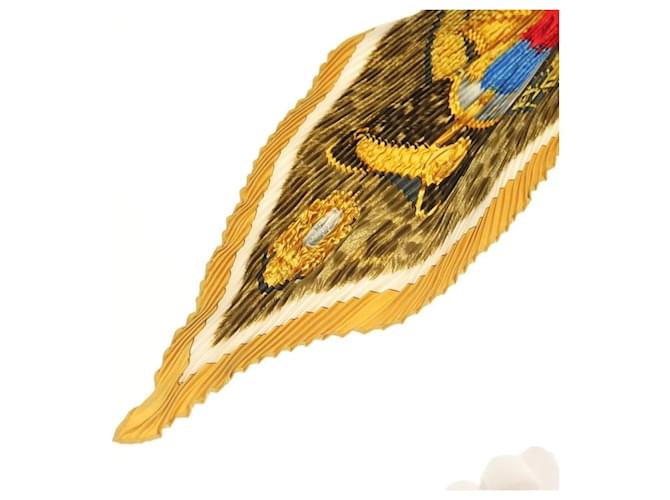 Sciarpa in seta plissettata Hermès gialla Giallo - vista 2
