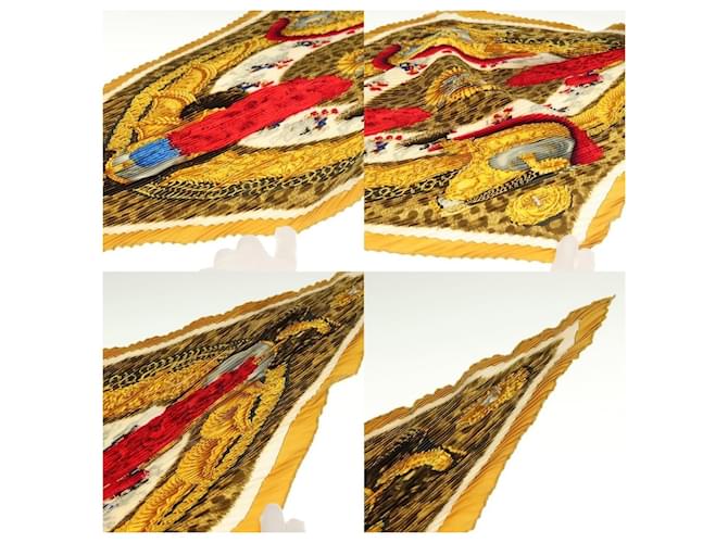 Sciarpa in seta plissettata Hermès gialla Giallo - vista 3