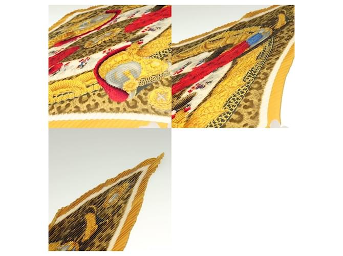 Sciarpa in seta plissettata Hermès gialla Giallo - vista 5