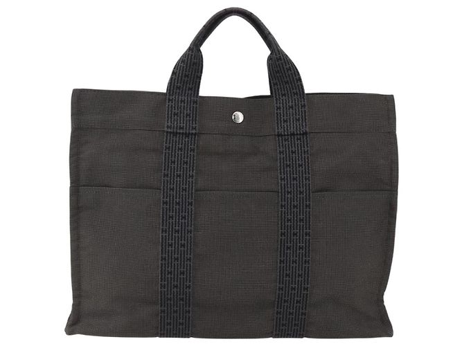 Hermès Her Line Tote Grau Baumwolle - Ansicht 2