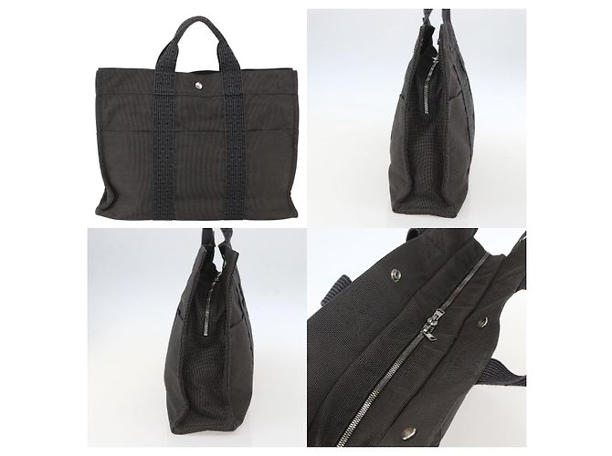 Hermès Her Line Tote Grau Baumwolle - Ansicht 3