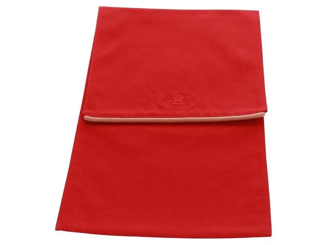Pochette Hermès Birkin Roja de Algodón - vista 2