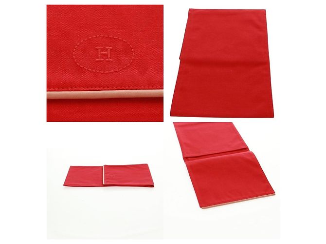 Pochette Hermès Birkin Roja de Algodón - vista 3