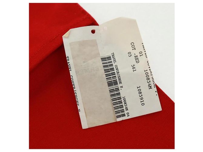 Pochette Hermès Birkin Roja de Algodón - vista 5
