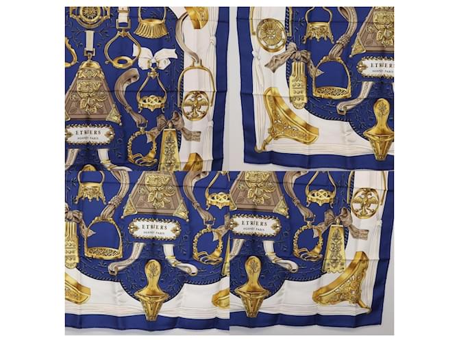 Sciarpa Hermès Carré 90 Blu - vista 4