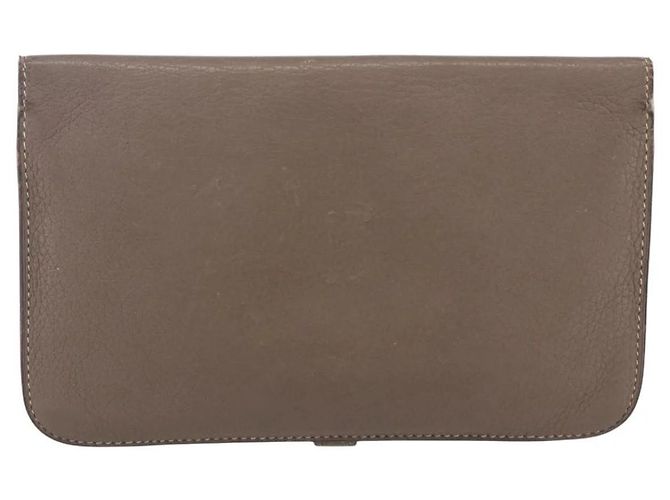 Billetera Hermès Dogon Duo GM Gris - vista 2