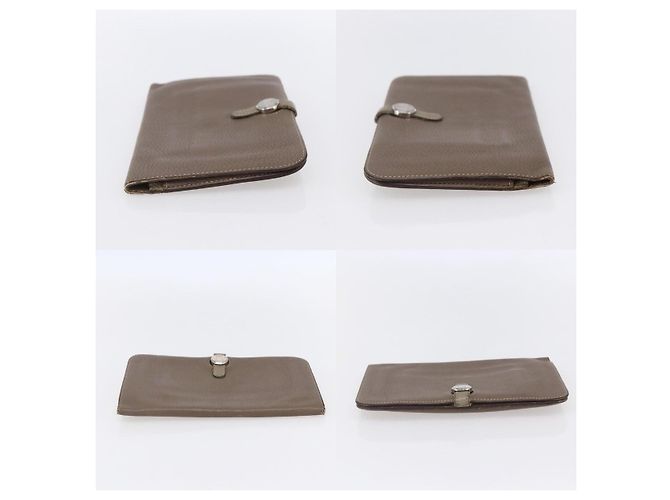 Billetera Hermès Dogon Duo GM Gris - vista 3