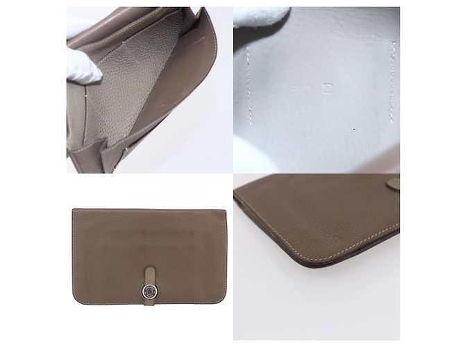 Billetera Hermès Dogon Duo GM Gris - vista 5