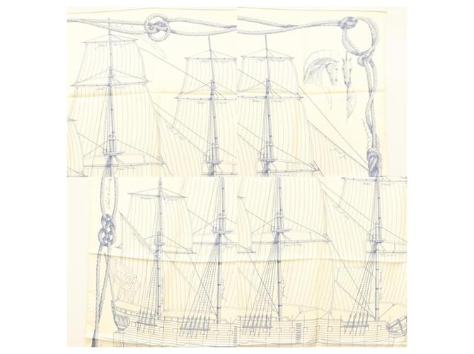 Sciarpa Hermès Carré 90 Beige - vista 3