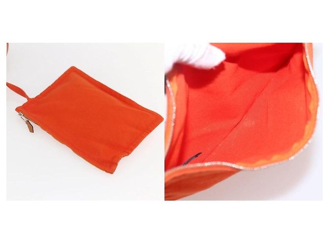 Borsa Tote da Spiaggia Hermès Arancione - vista 7