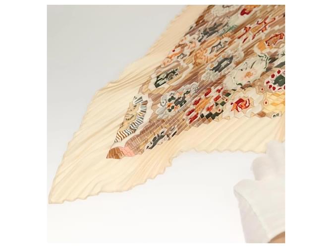 Sciarpa Hermès Carre Pieghettata 90 Beige - vista 2
