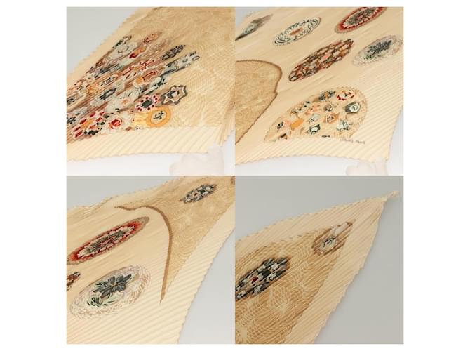 Sciarpa Hermès Carre Pieghettata 90 Beige - vista 3