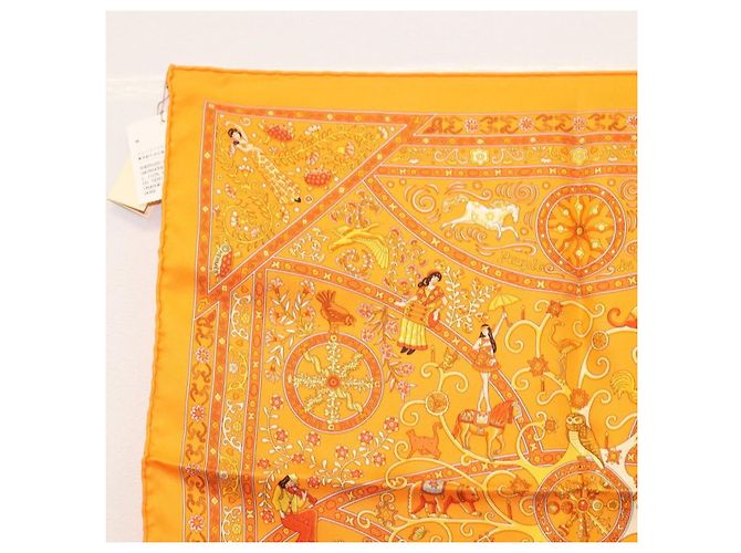 Bufanda Gavroche 45 Hermès Naranja - vista 2