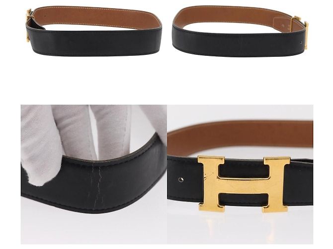 Cinturón Reversible H Constance de Cuero de Hermès Negro - vista 3