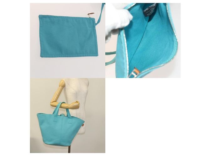 Hermès Panier Plage GM Tragetasche Blau - Ansicht 7