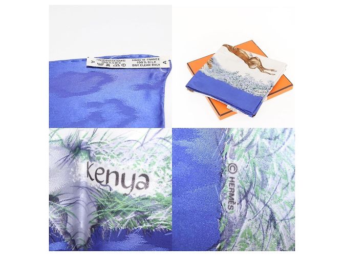 Hermès Carré 90 Schal Blau - Ansicht 5